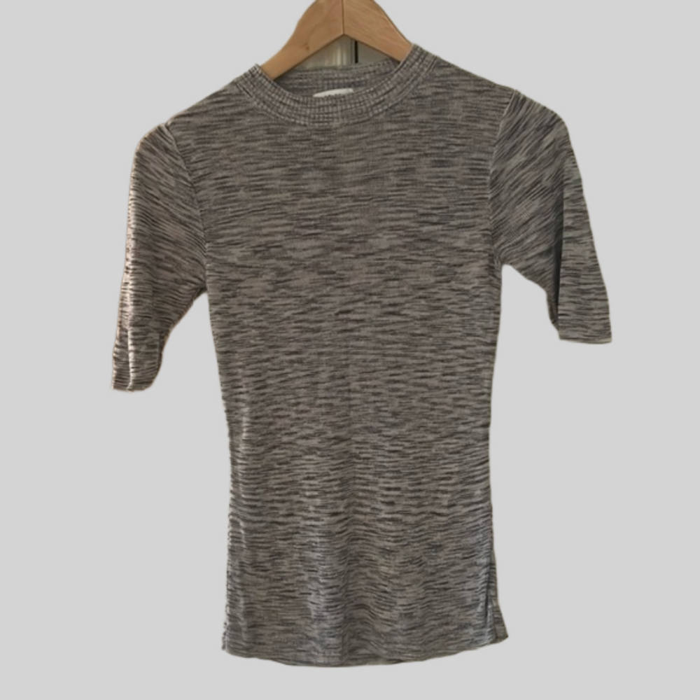 REISS XS grey heathered Saskia short sleeve pull over